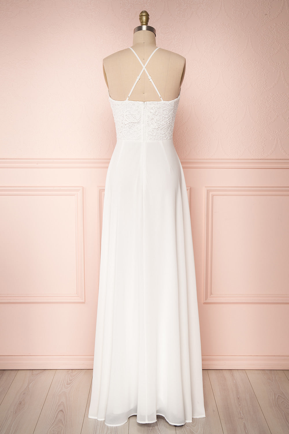 Fabia Ivory White Lace & Chiffon Bridesmaid Dress | Boudoir 1861