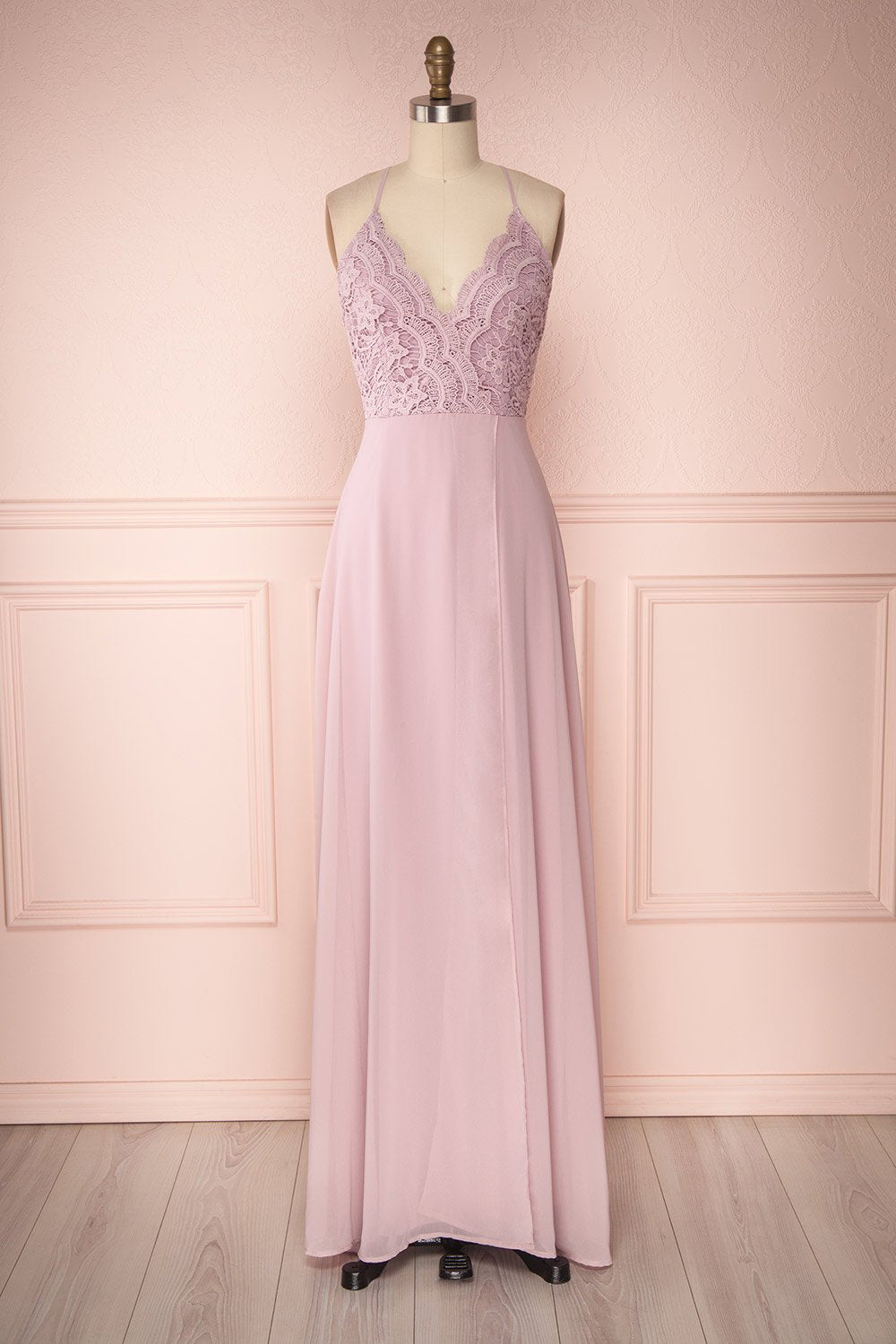 Fabia Lilac Lace & Chiffon Bridesmaid Dress | Boudoir 1861