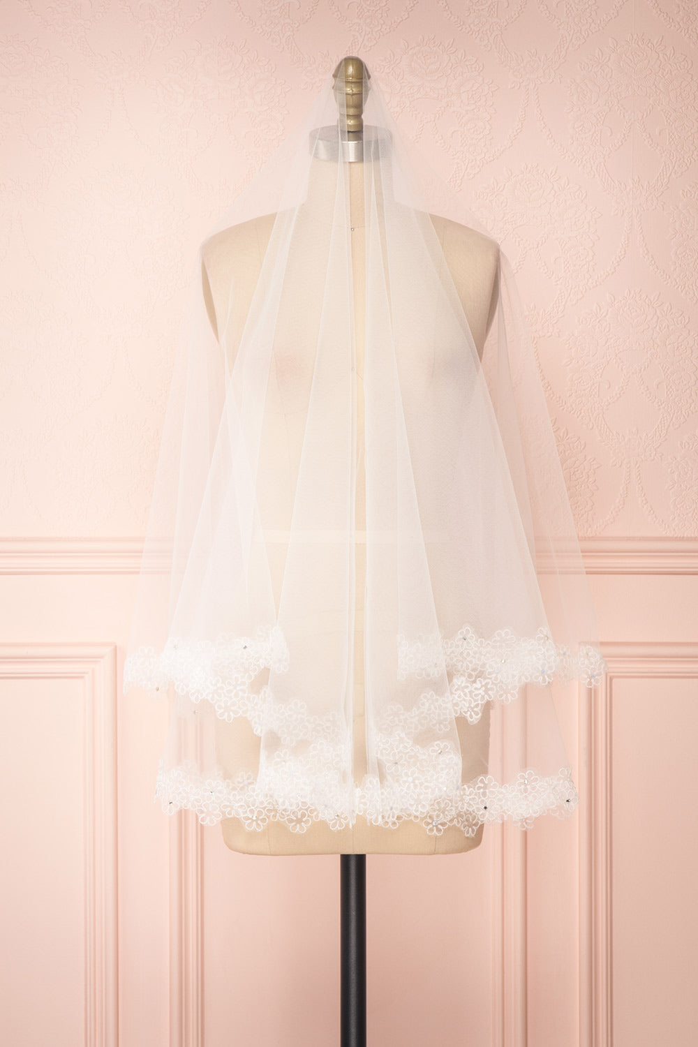 Fadeyushka White Embroidered Wedding Veil | Boudoir 1861