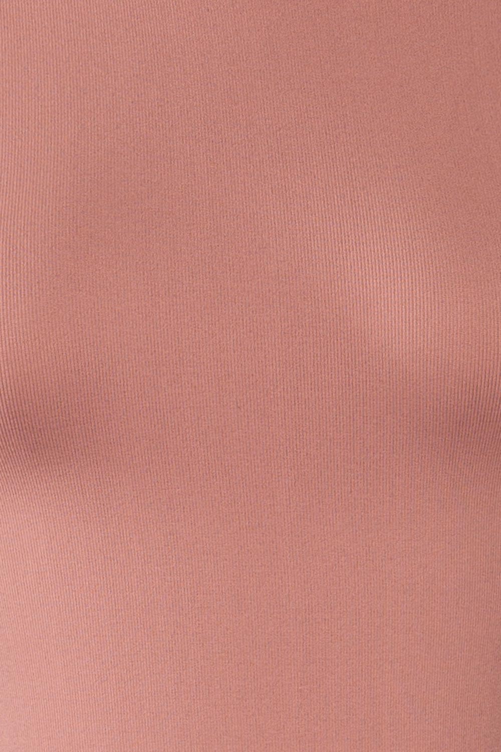 Fafe Lilac Pink Fitted Cropped T-Shirt | La petite garçonne fabric
