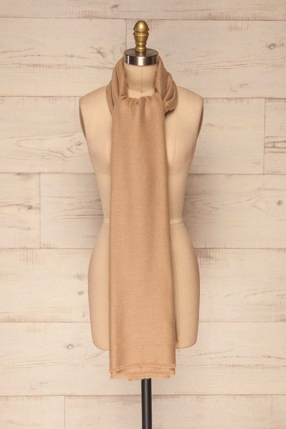Fagerelv Beige Soft Lightweight Scarf | La petite garçonne front view