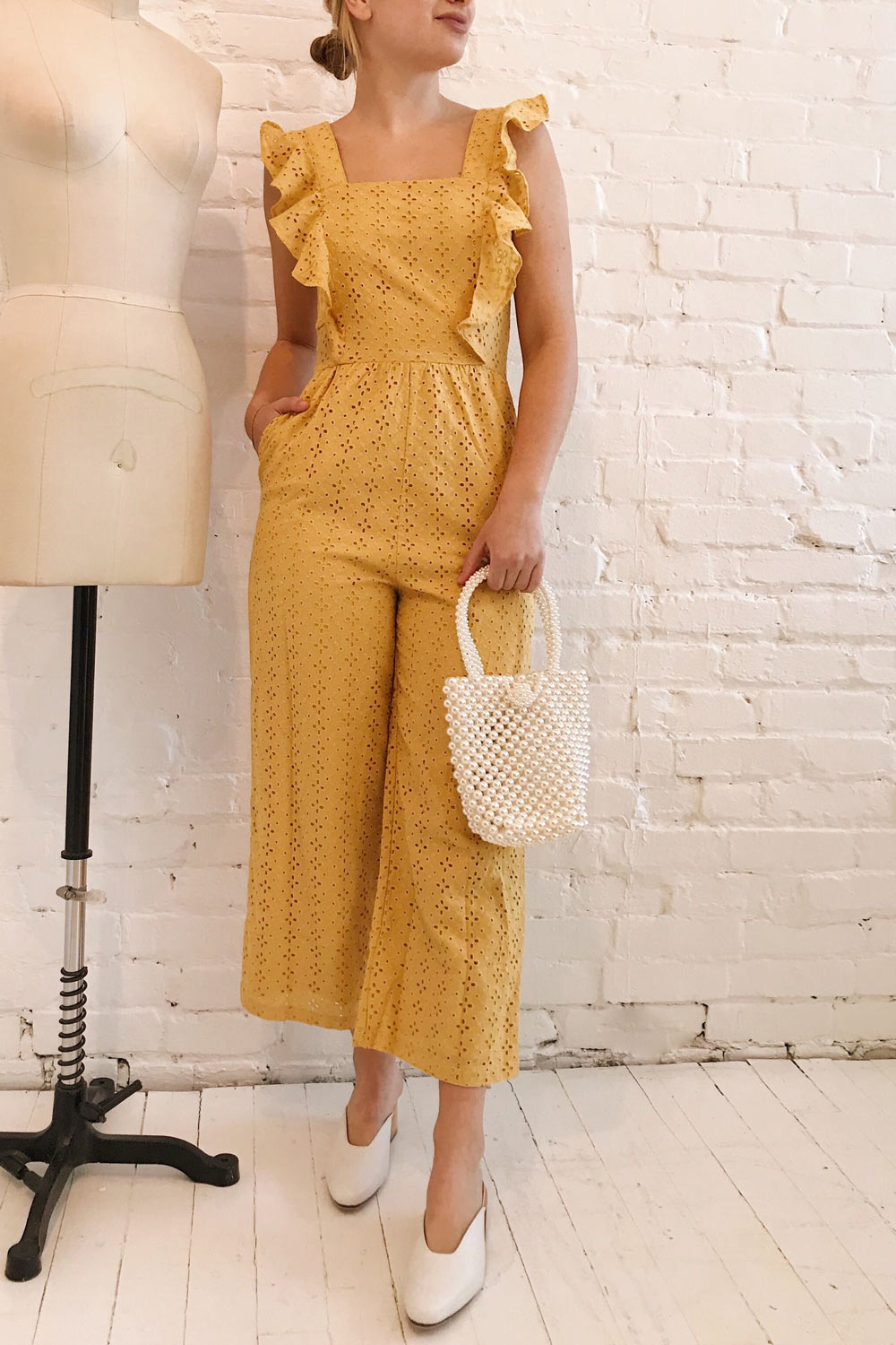 Fagervik Yellow Wide Leg Jumpsuit | La petite garçonne model look