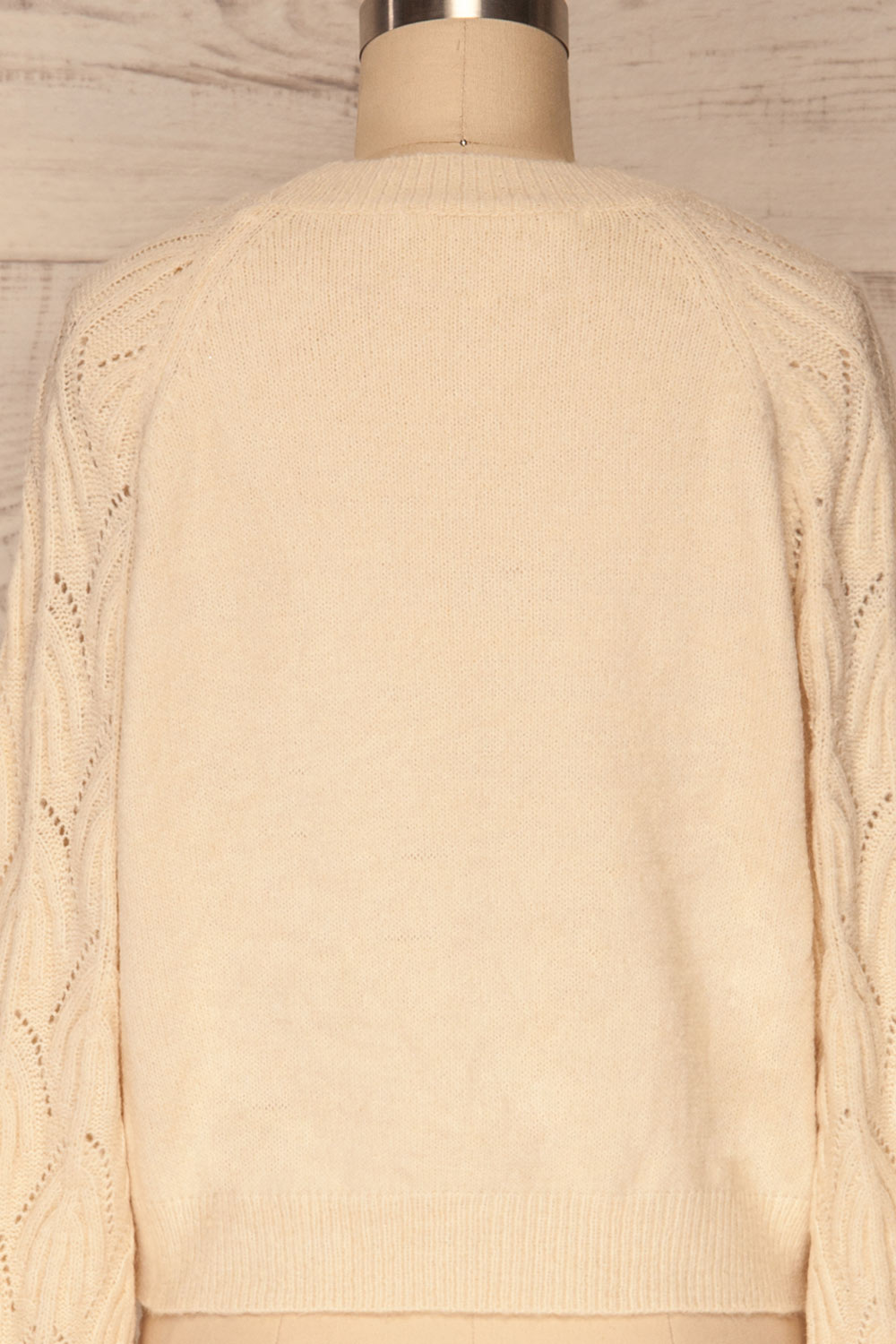 Fanavoll Beige Knit Sweater | La Petite Garçonne back close up
