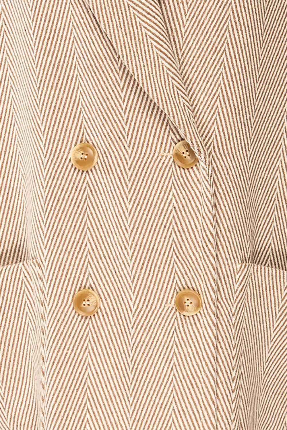 Fanghol Camel Buttoned Felt Coat | La petite garçonne fabric