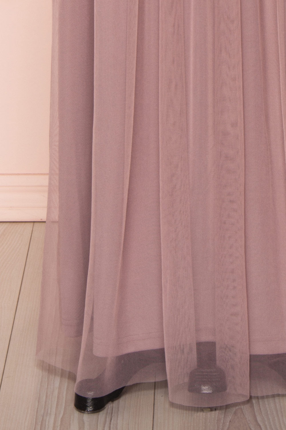 Fantine Lilac Sequin Flare Gown | Robe longue skirt close up | Boutique 1861