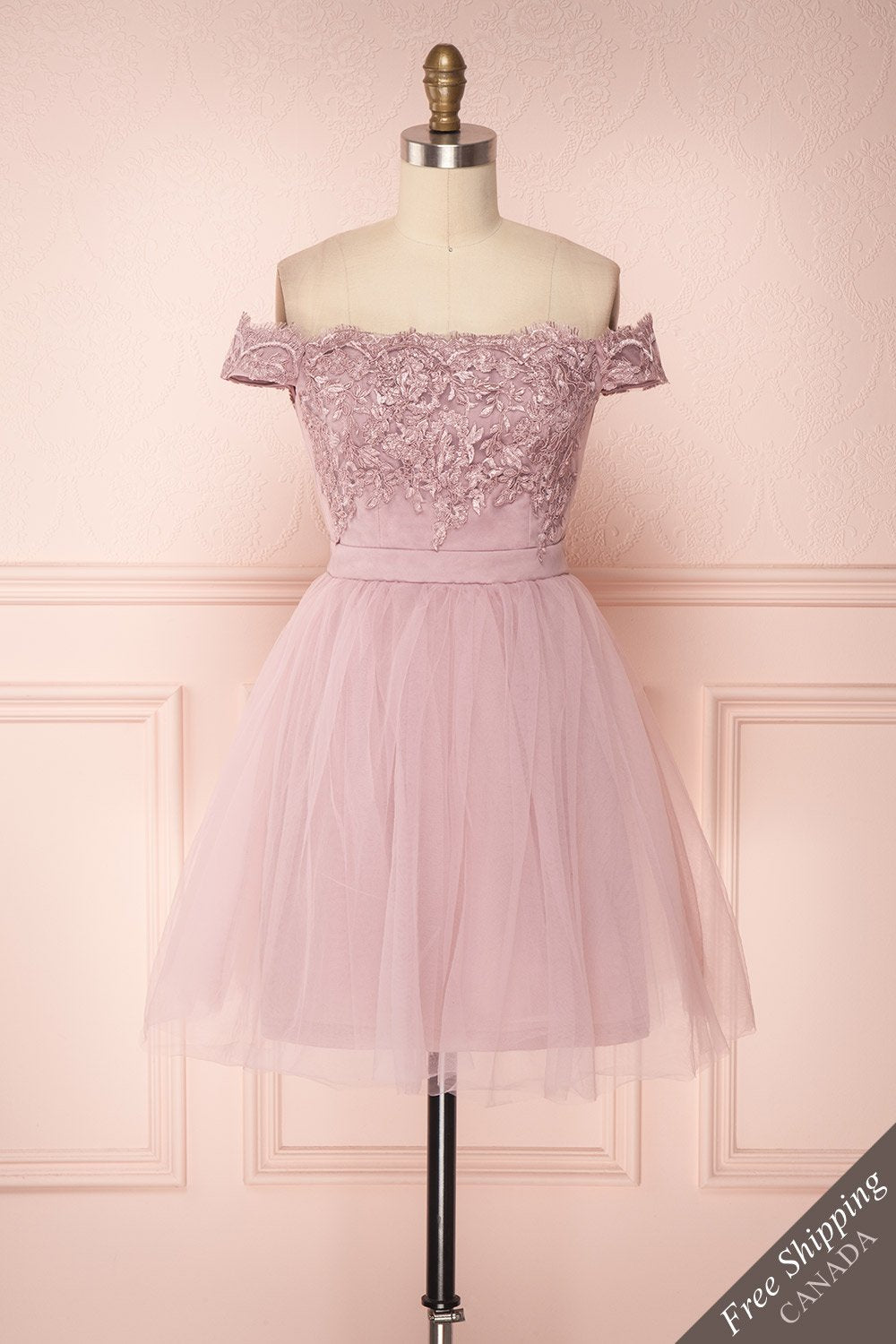 Fanu Lilas Lilac Off-Shoulder Cocktail Dress | Boutique 1861