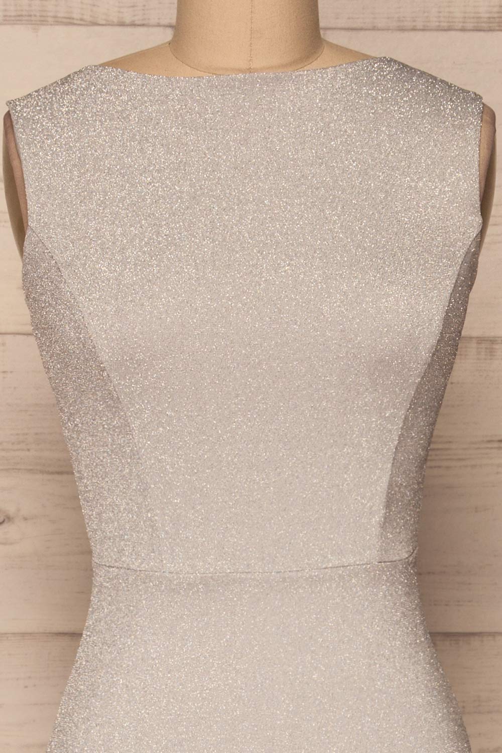 Farbrors Silver Maxi Dress | Robe | La Petite Garçonne front close-up