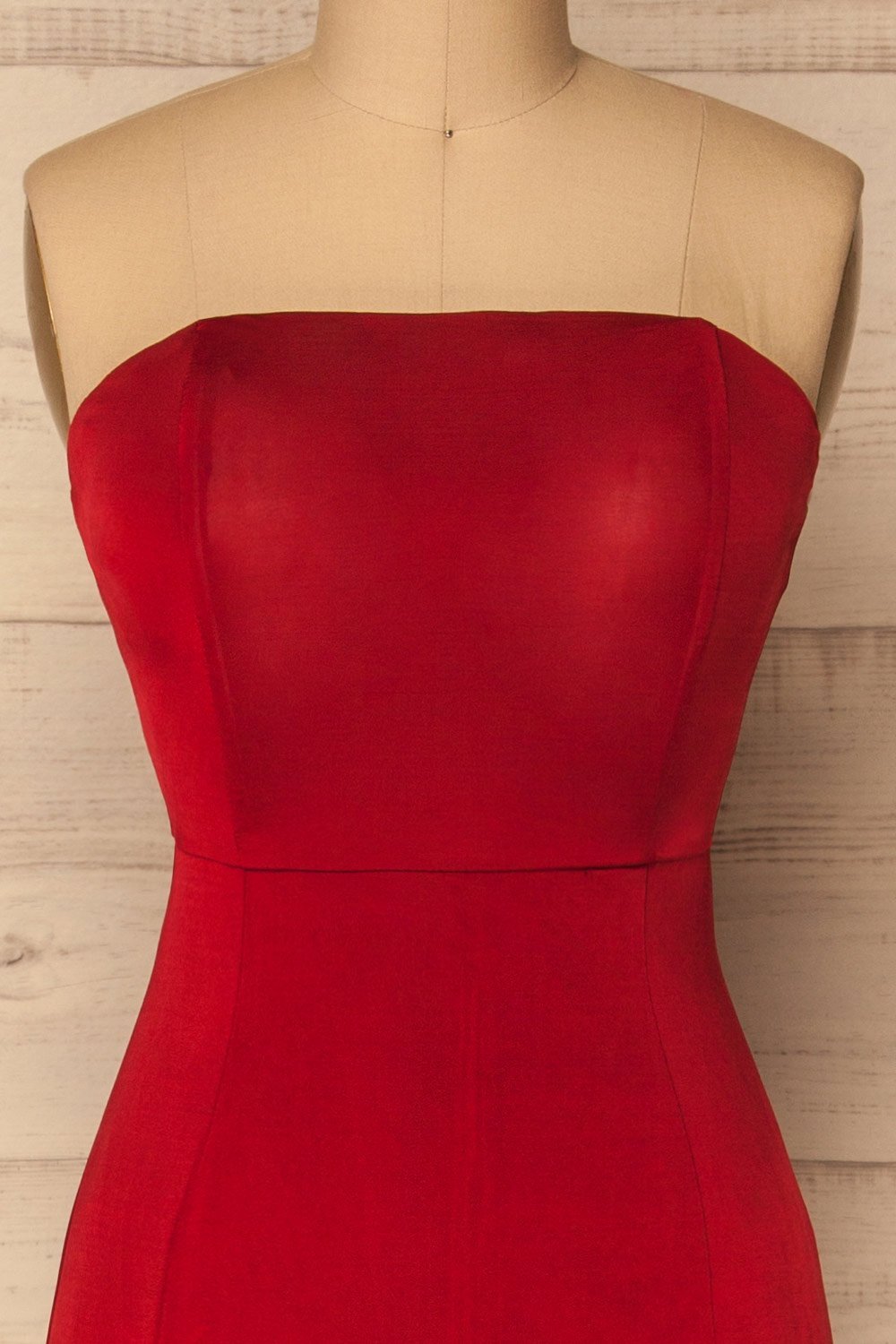 Farnay Red Bustier Mermaid Gown | La Petite Garçonne