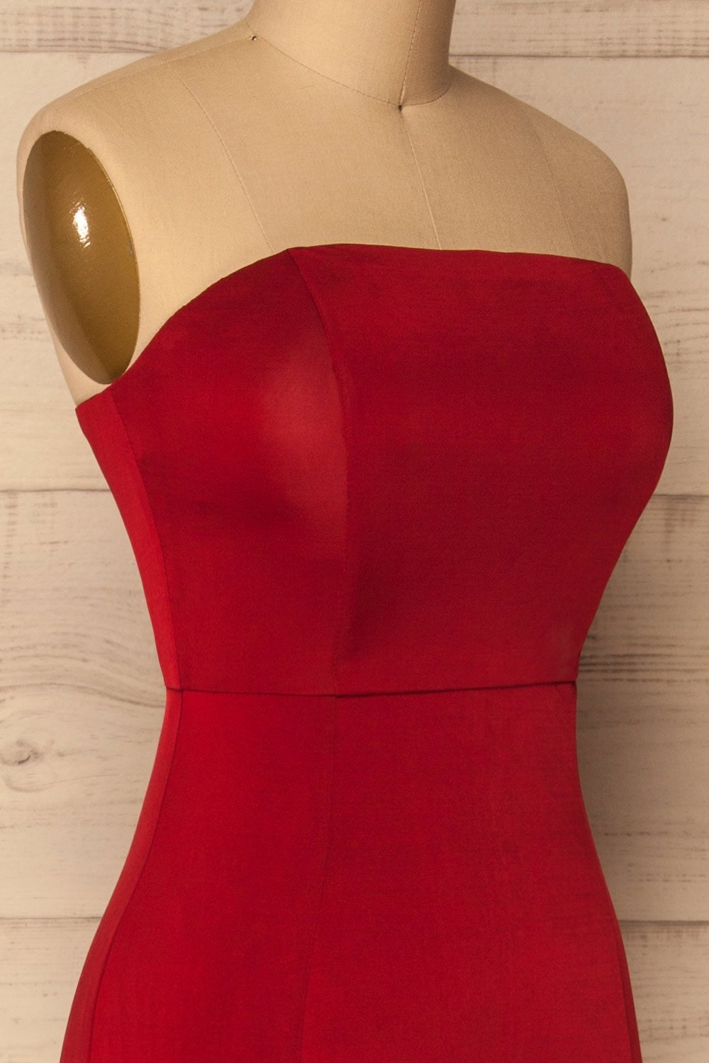 Farnay Red Bustier Mermaid Gown | La Petite Garçonne