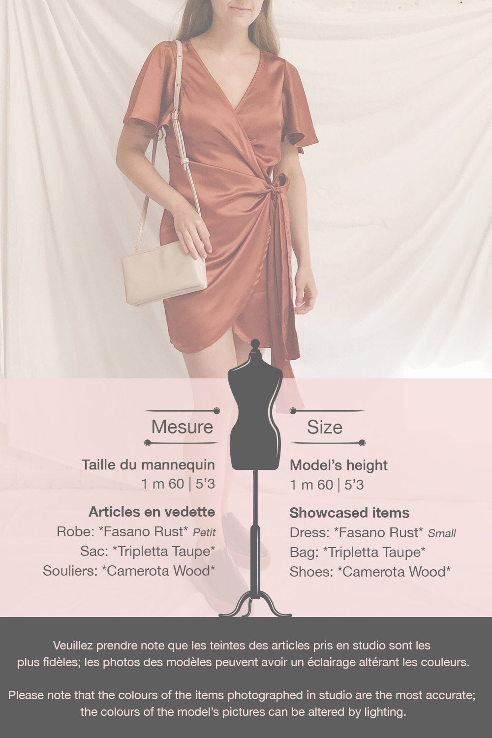 Fasano Rust Short Silky Wrap Dress | La petite garçonne template