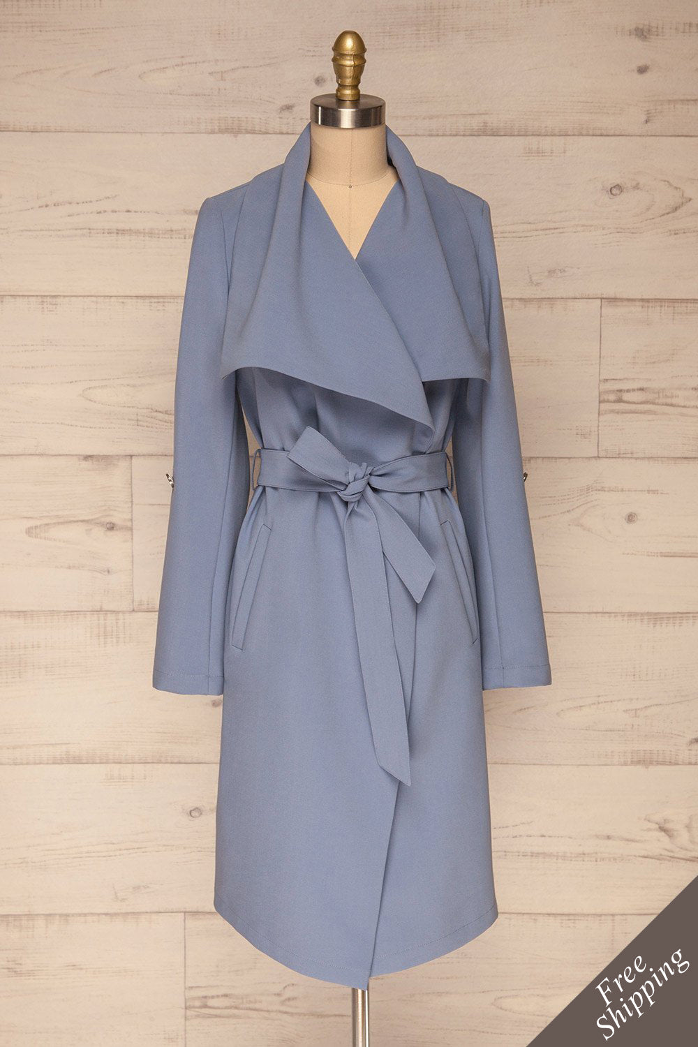Faylinn Blue Mid-Length Soia Kyo Coat La petite garçonne