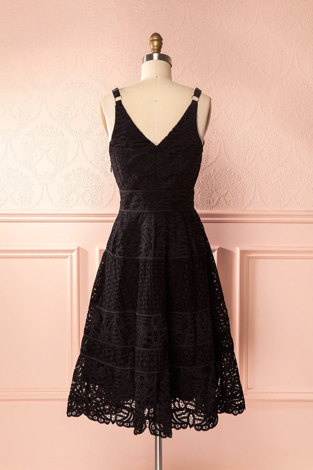 Feryel Black Lace A-Line Summer Dress | Boutique 1861