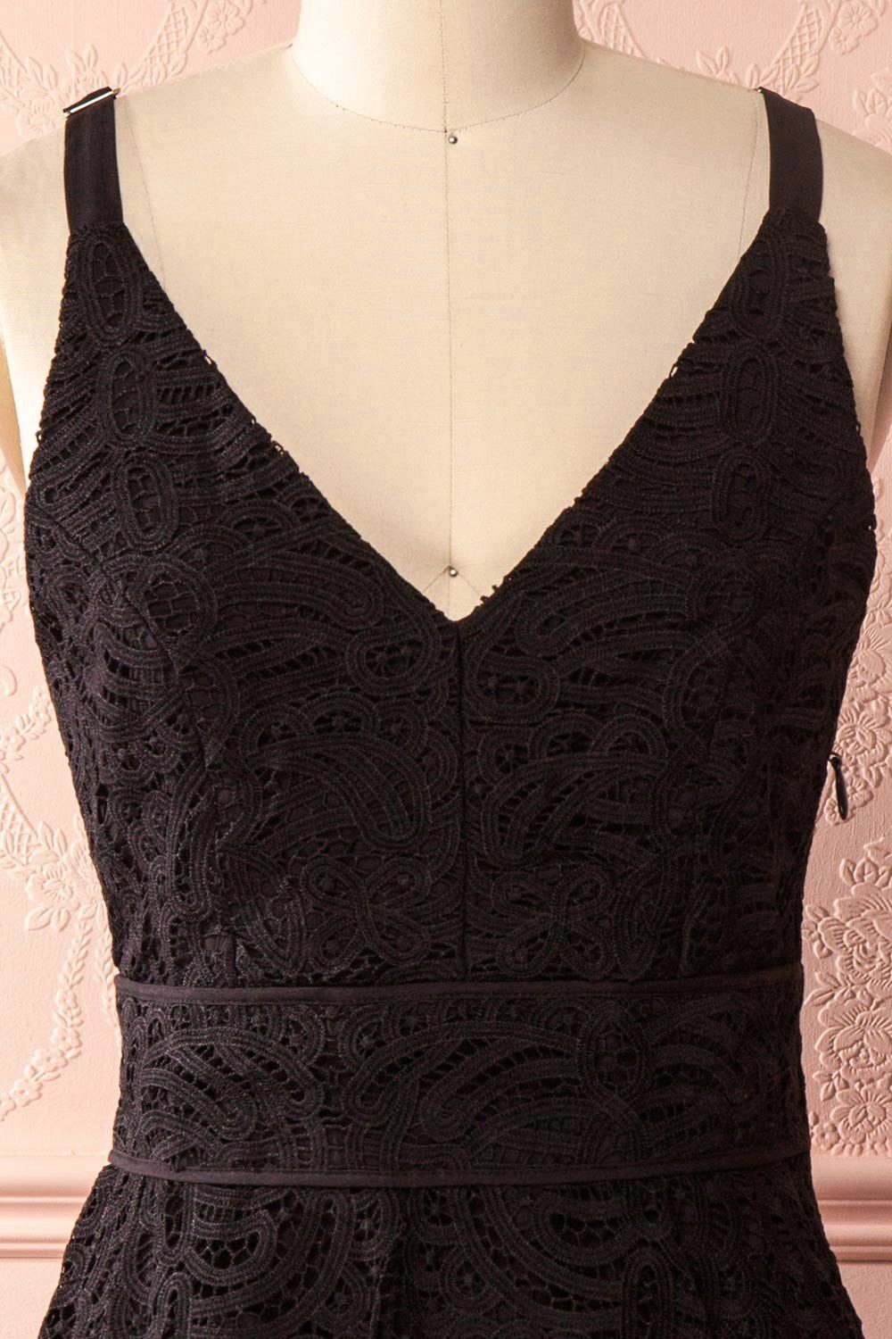 Feryel Black Lace A-Line Summer Dress | Boutique 1861