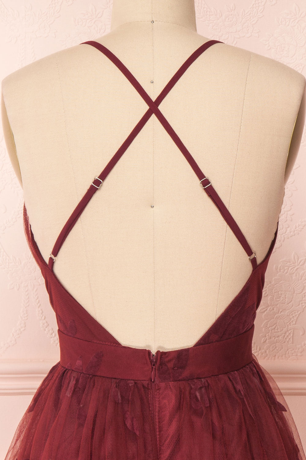 Filly Burgundy Velvet Pattern Short Party Dress | Boutique 1861