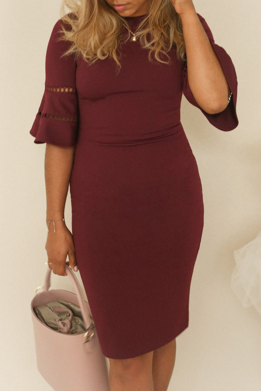 Filnio | Burgundy Fitted Dress
