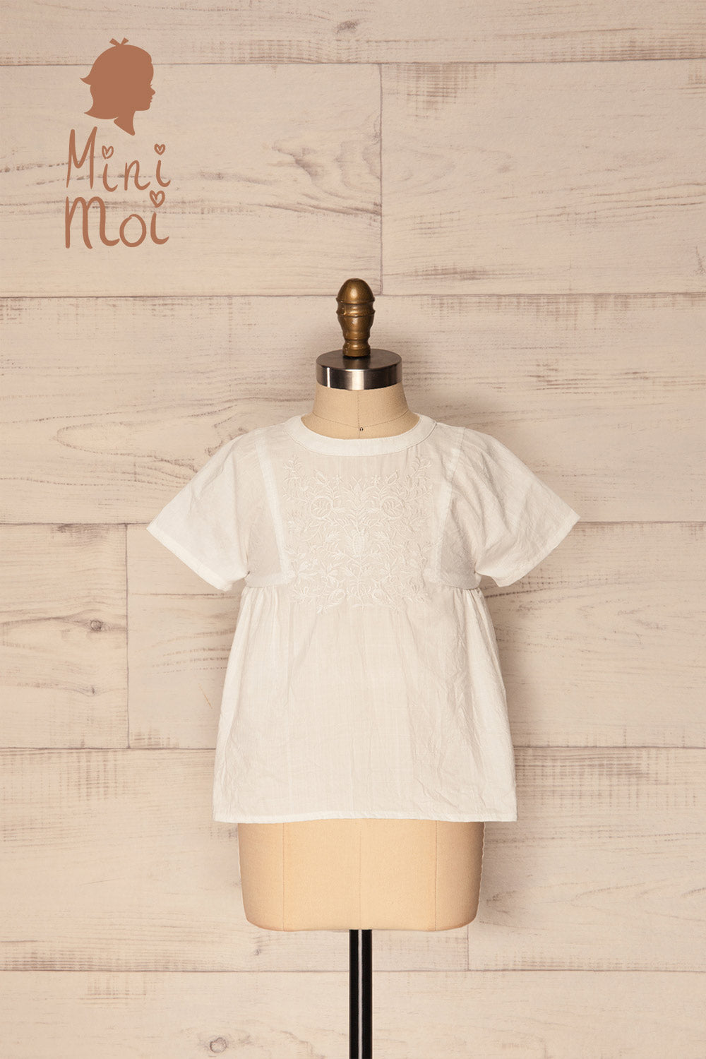 Filotras Mini White Embroidered Kid's Top | La Petite Garçonne