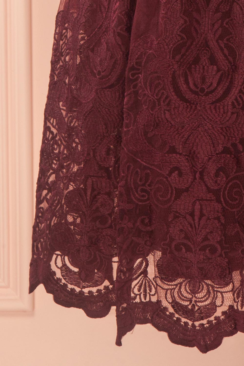 Fodla Burgundy Embroidered A-Line Dress | Boutique 1861