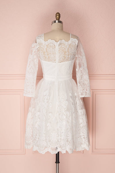 Fodla White | Embroidered A-Line Dress