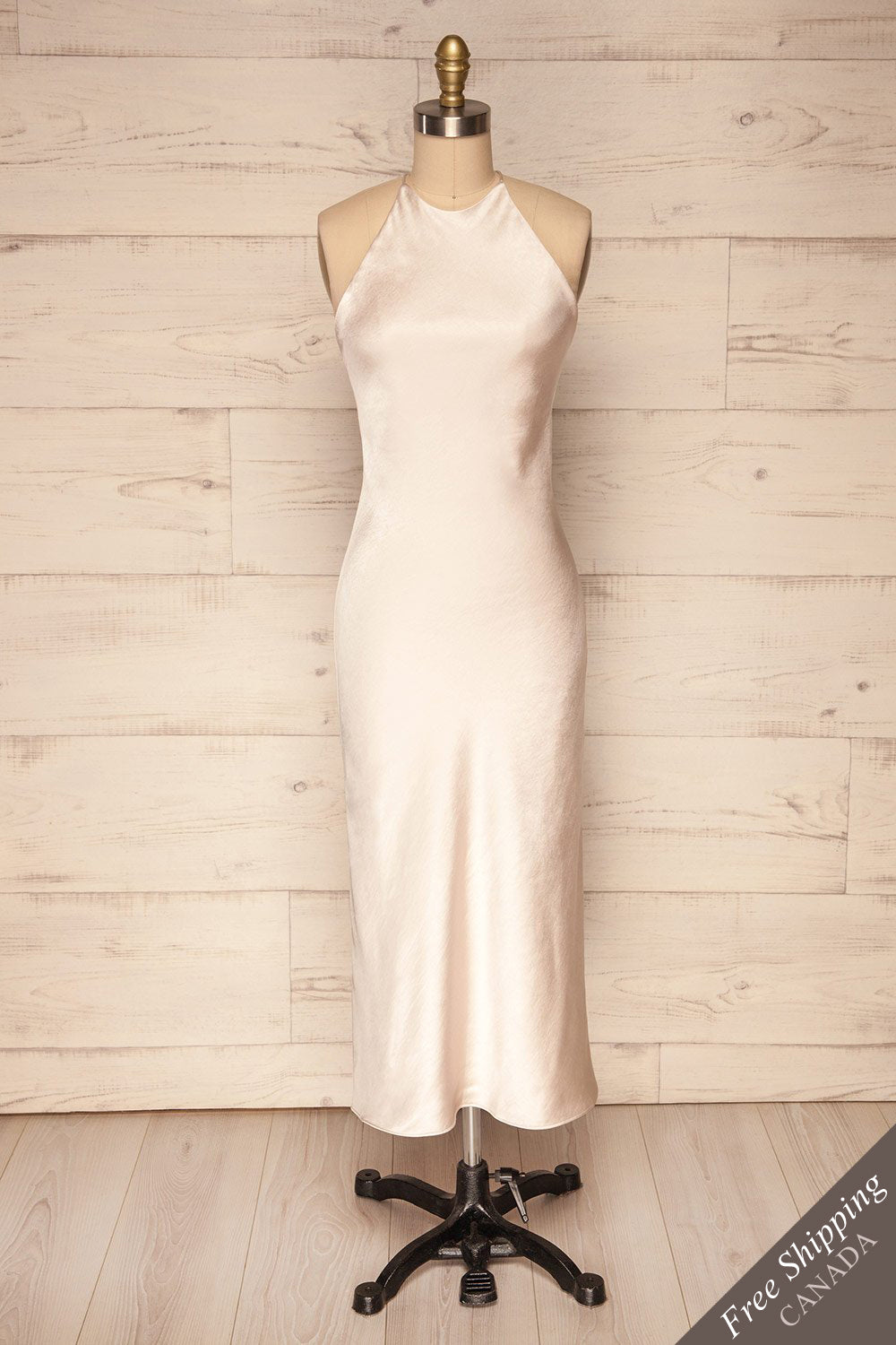 Frangoskala Satin Halter Slip Dress | La Petite Garçonne