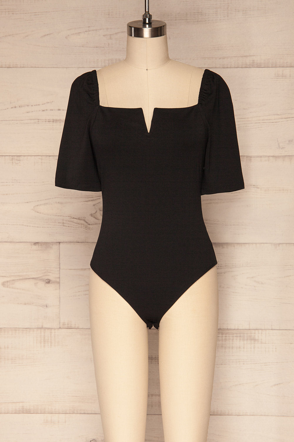 Fukui Onyx Black Short Sleeved Bodysuit | La Petite Garçonne 1