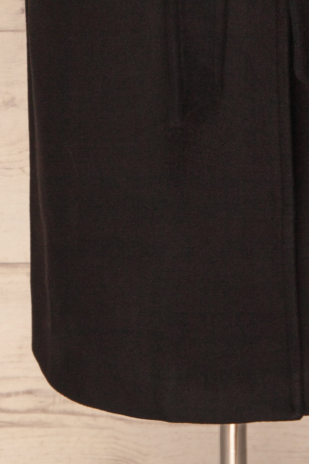 Gabrovo Black Felt Trench Coat w/ Pockets | La Petite Garçonne bottom close-up