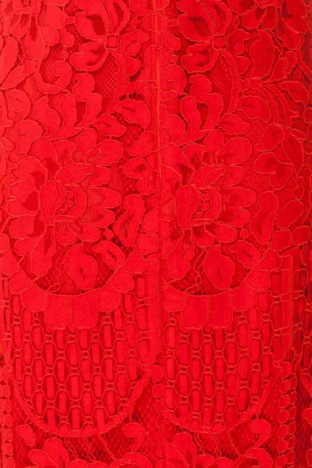 Gabryelli Rouge Red Lace Fitted Cocktail Dress | Boutique 1861