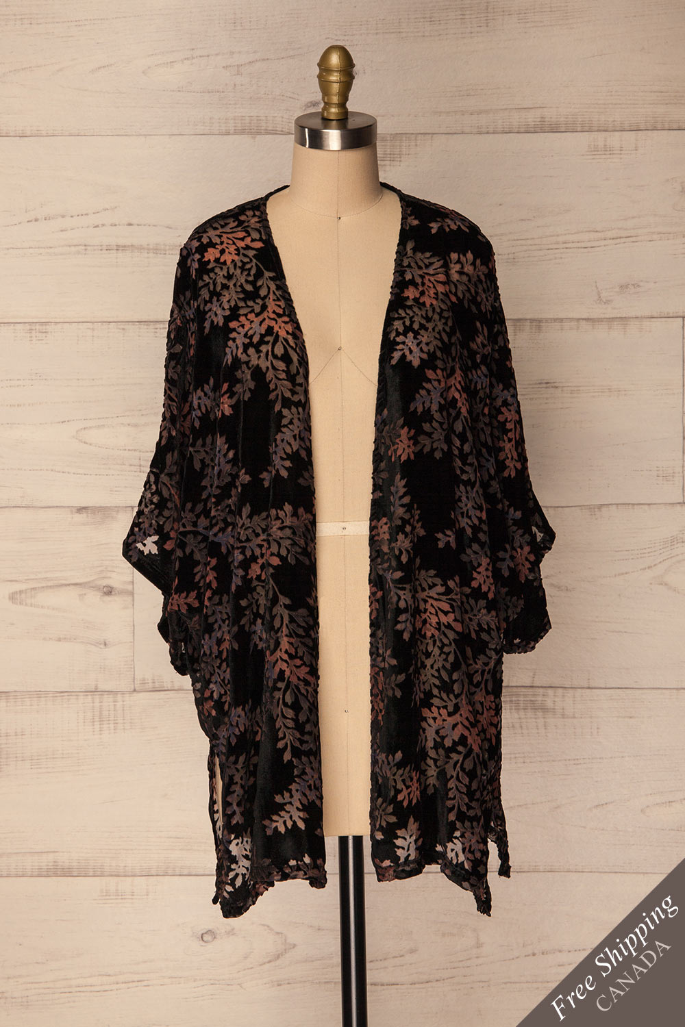 Gaivola Black Floral Velvet Kimono | La Petite Garçonne Chpt. 2 1
