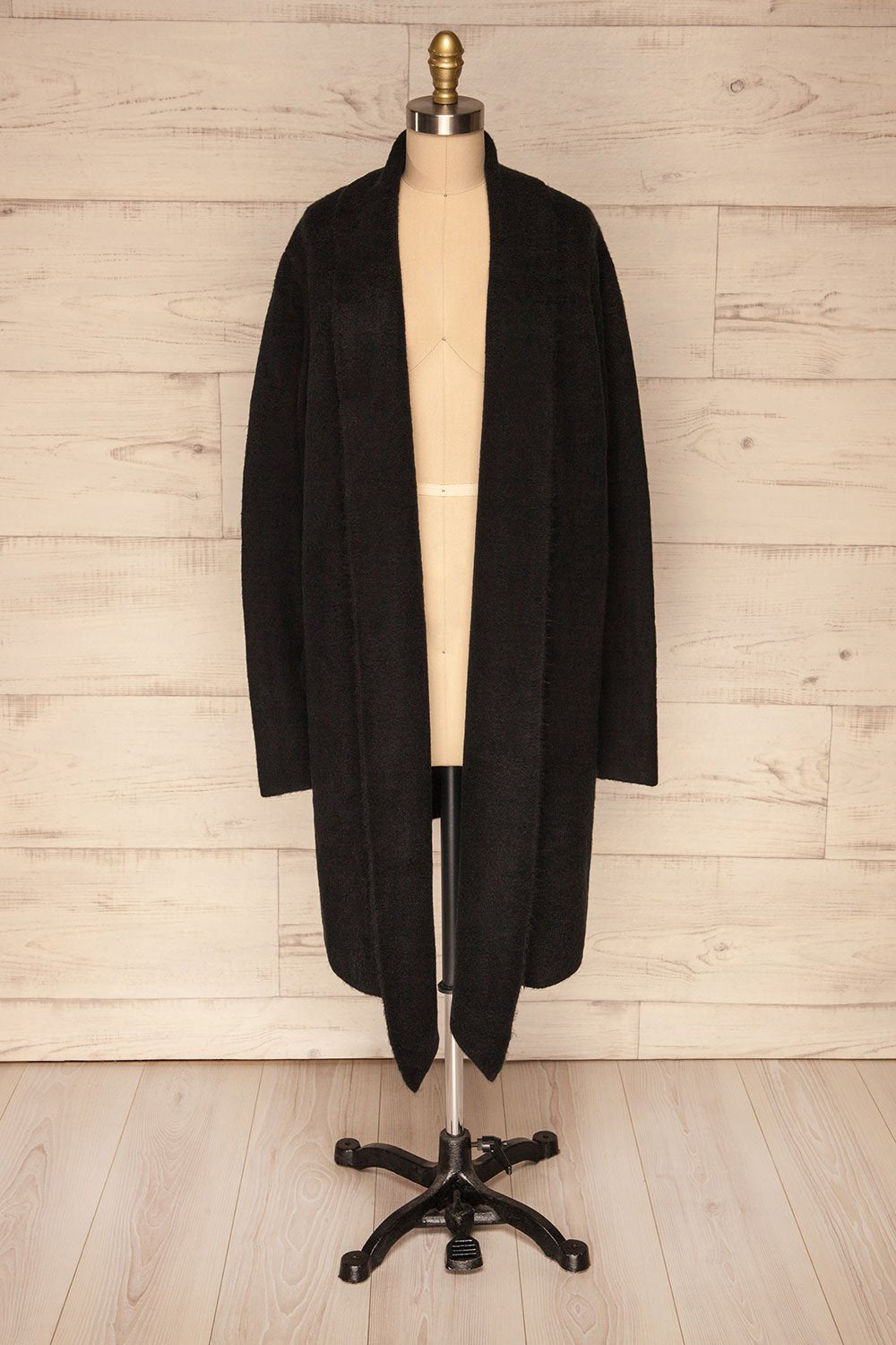 Galatsi Coal Black Long Knit Cardigan | La Petite Garçonne