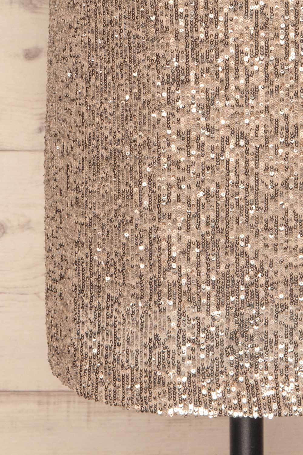 Gamze Argent Silver Sequin Short Shift Dress skirt close up | La Petite Garçonne
