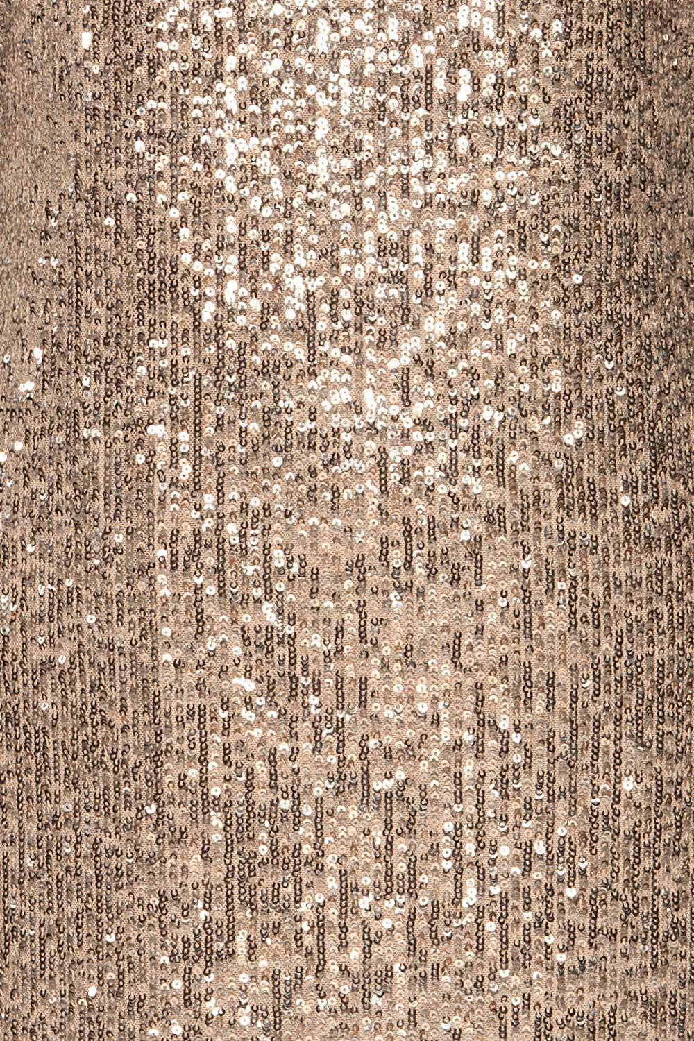 Gamze Argent Silver Sequin Short Shift Dress fabric detail | La Petite Garçonne