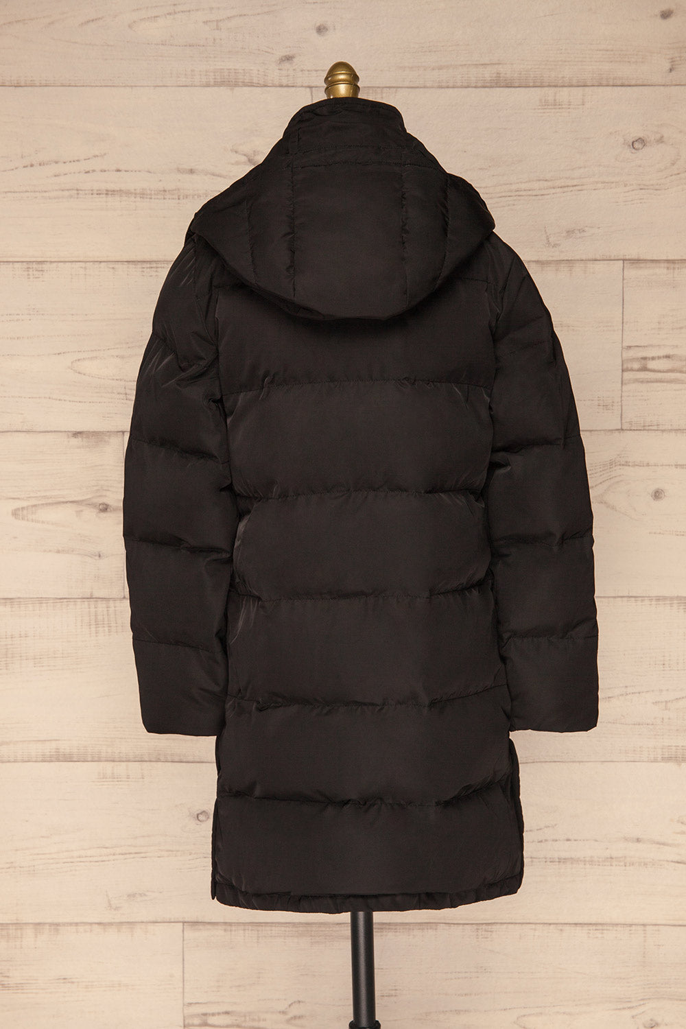 Giada Black Hooded Quilted Parka | La Petite Garçonne back view