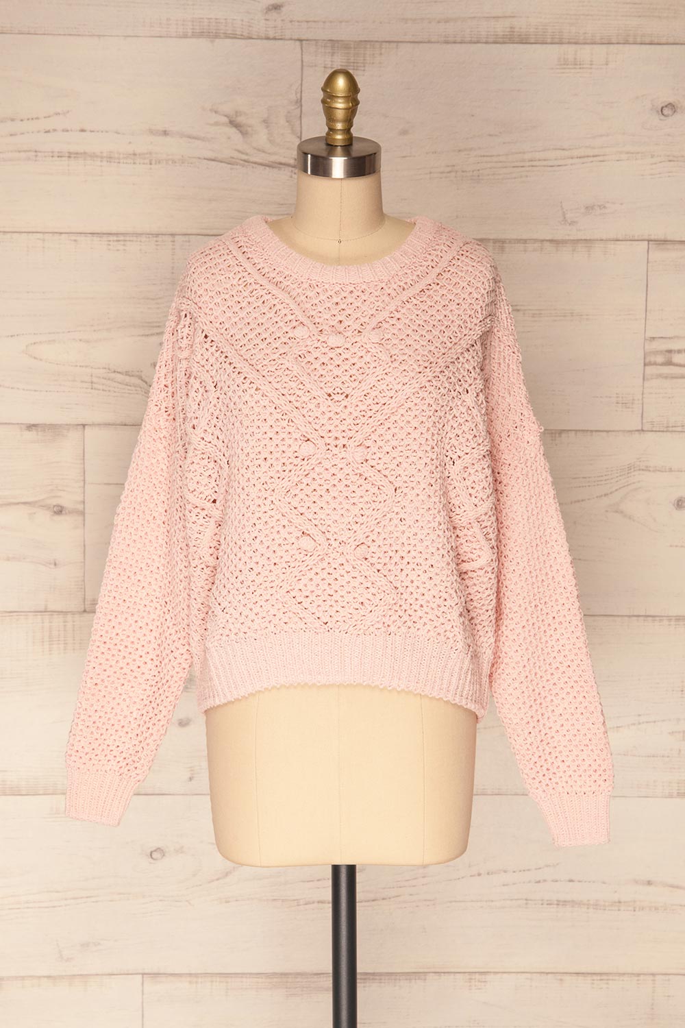 Glinka Blue Soft Knit Sweater w/ Pattern | FRONT VIEW | La Petite Garçonne