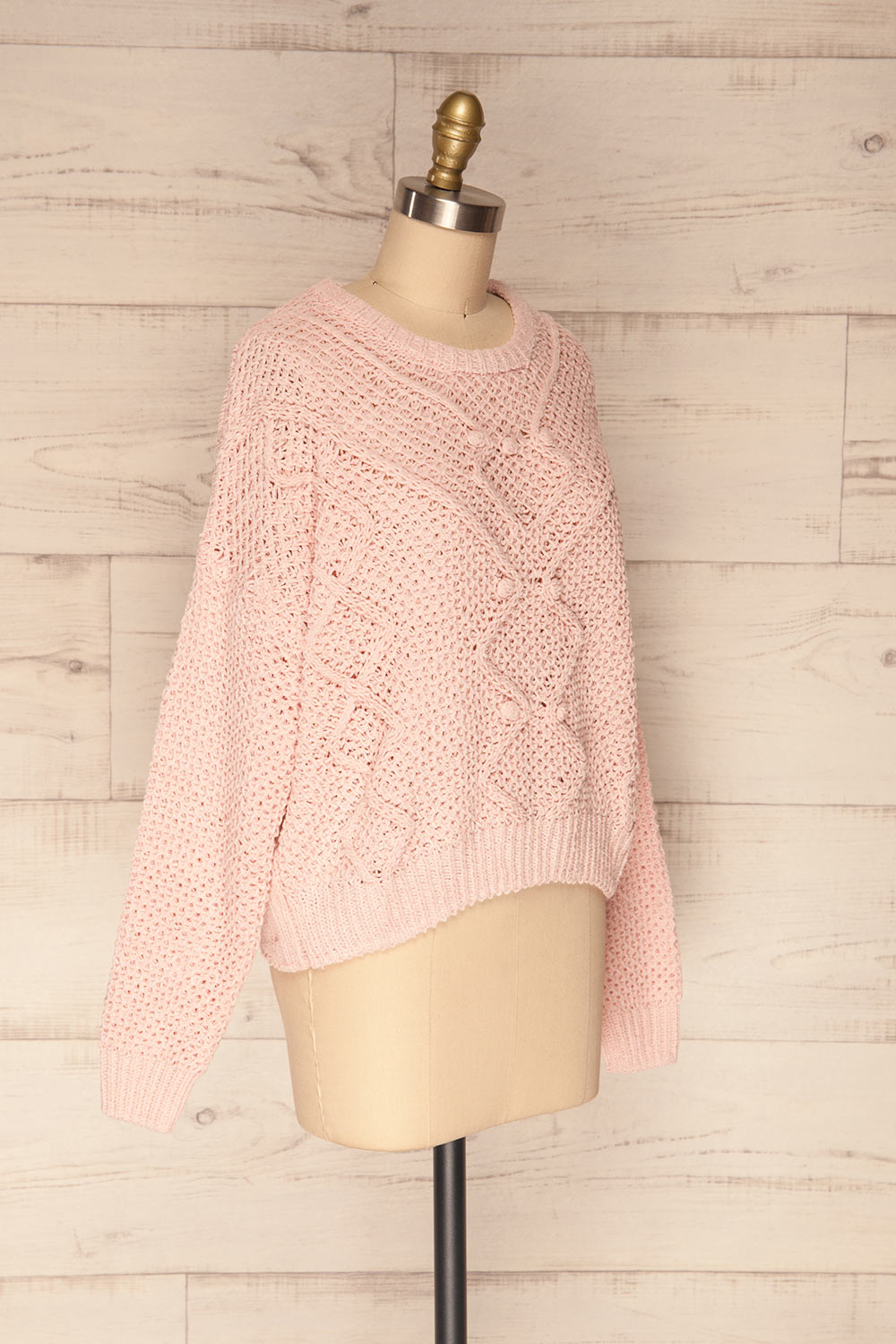 Glinka Blue Soft Knit Sweater w/ Pattern | SIDE VIEW | La Petite Garçonne