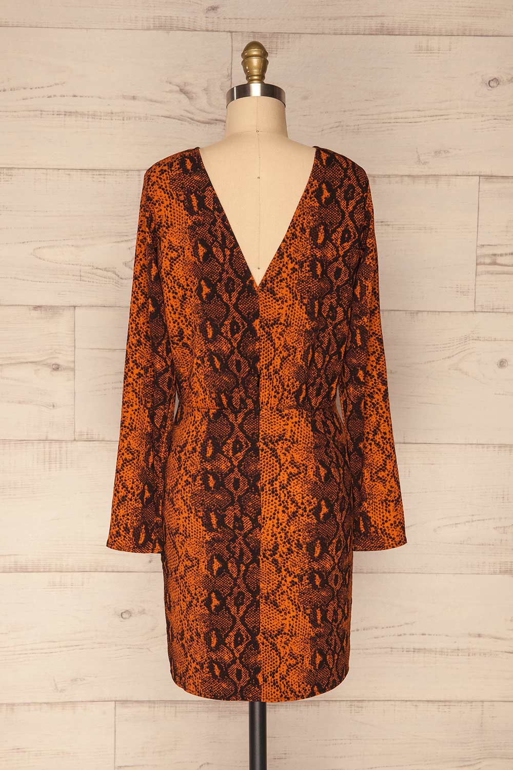 Gliwice Arancia Orange Snake Pattern Dress | BACK VIEW | La Petite Garçonne