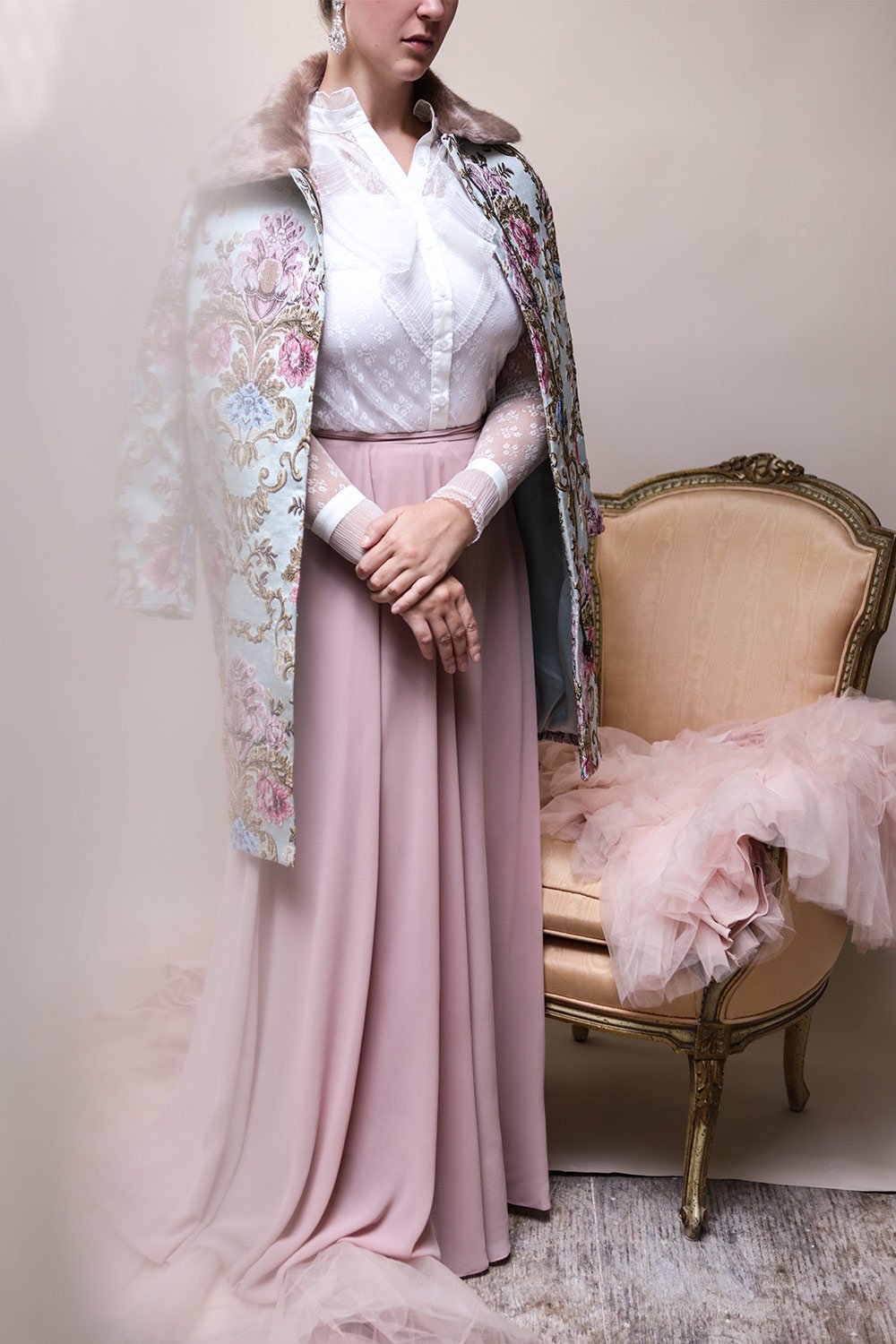 Glykeria Plum Lilac Purple Chiffon Maxi Skirt | Boutique 1861 2