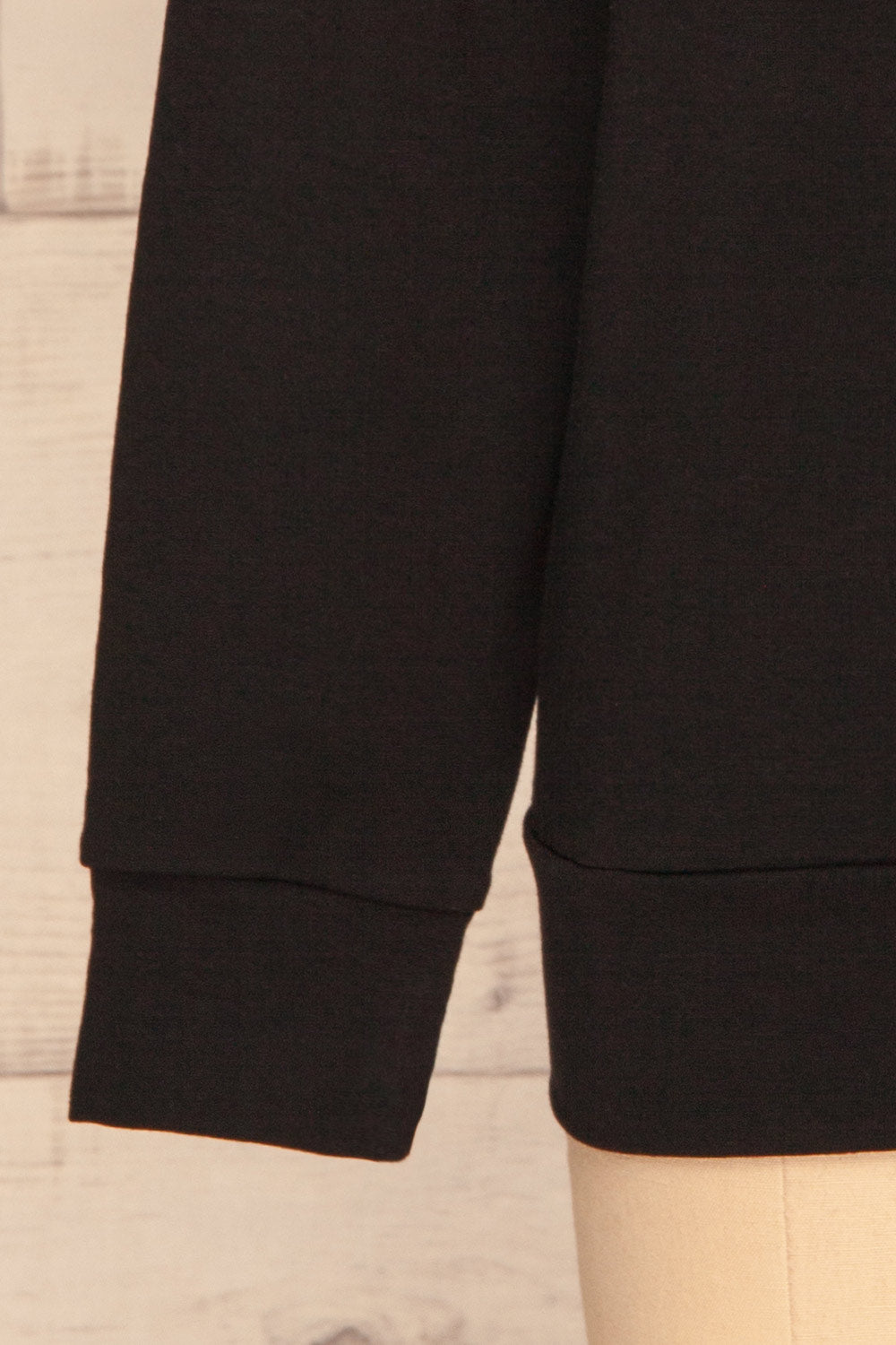 Gorzow Black Hoodie | Haut à Capuchon | La Petite Garçonne bottom close-up