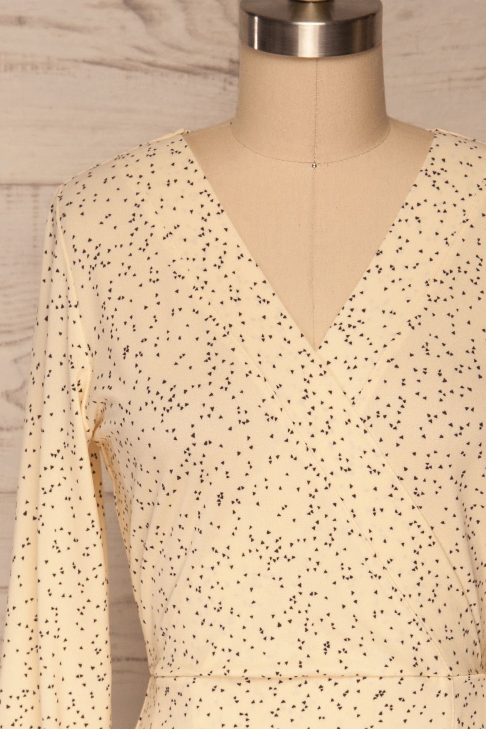 Gozde Cream A-Line Short Dress front close up | La petite garçonne