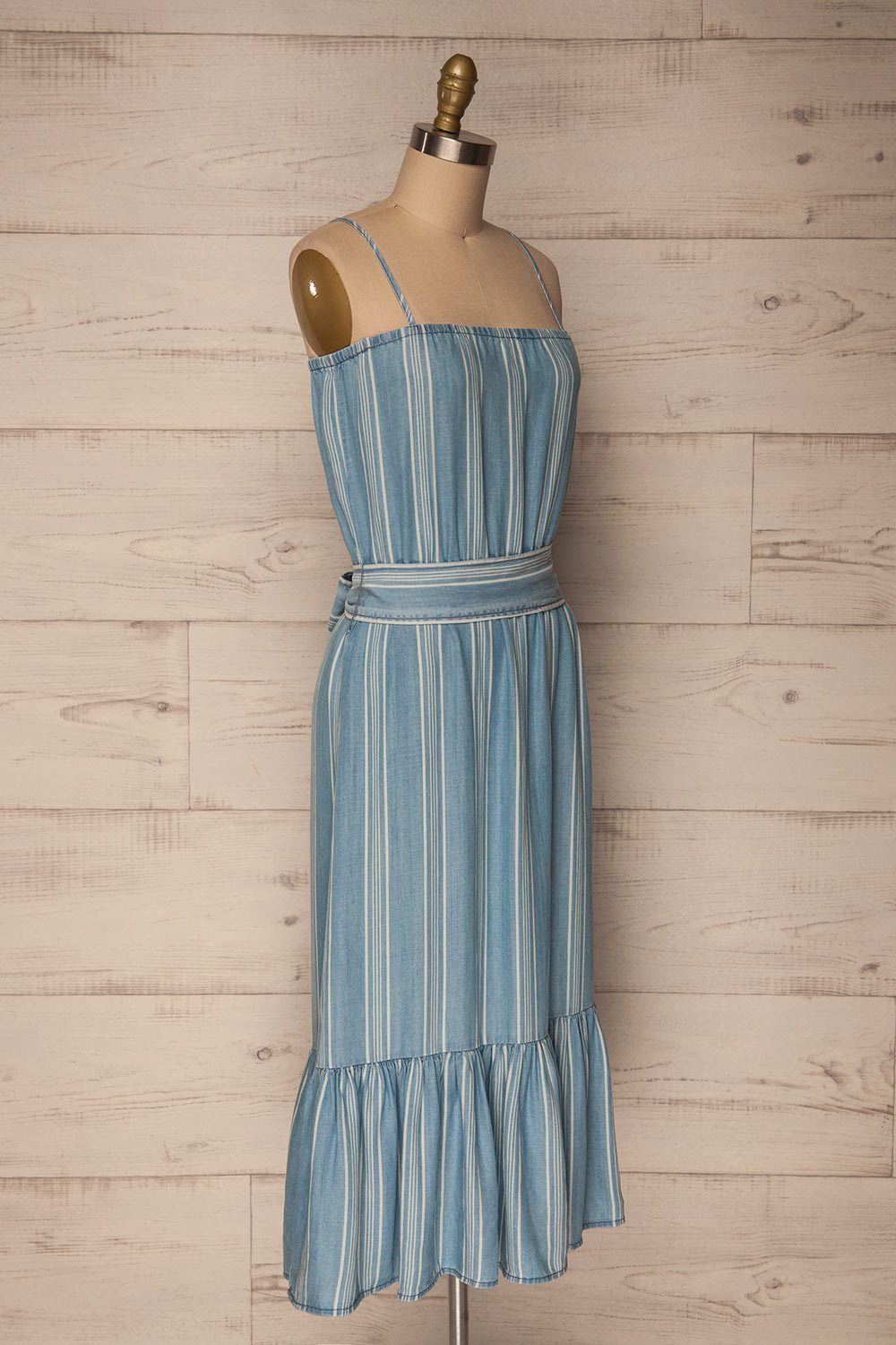 Gracac Light Blue Striped Midi Summer Dress | La Petite Garçonne