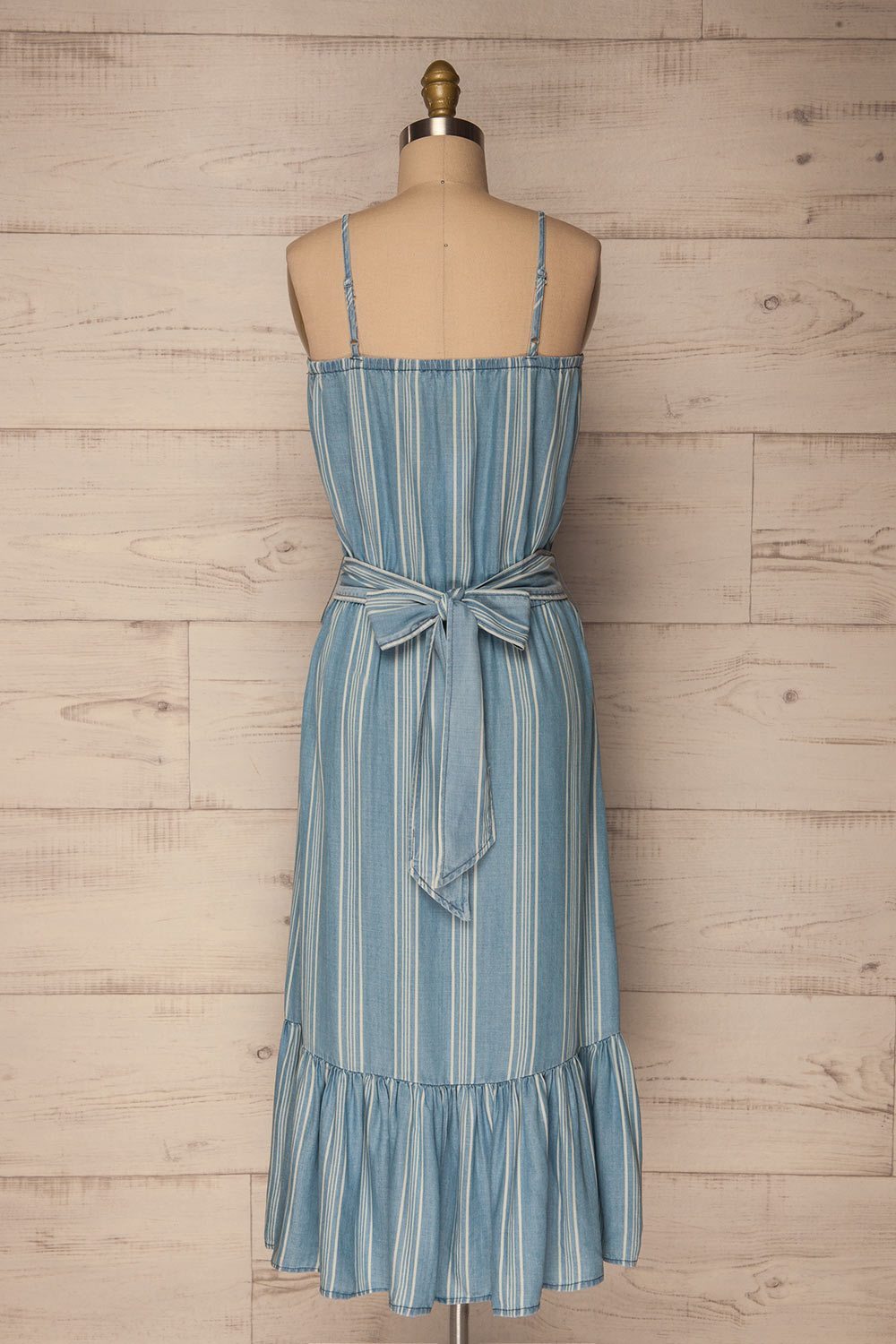 Gracac Light Blue Striped Midi Summer Dress | La Petite Garçonne