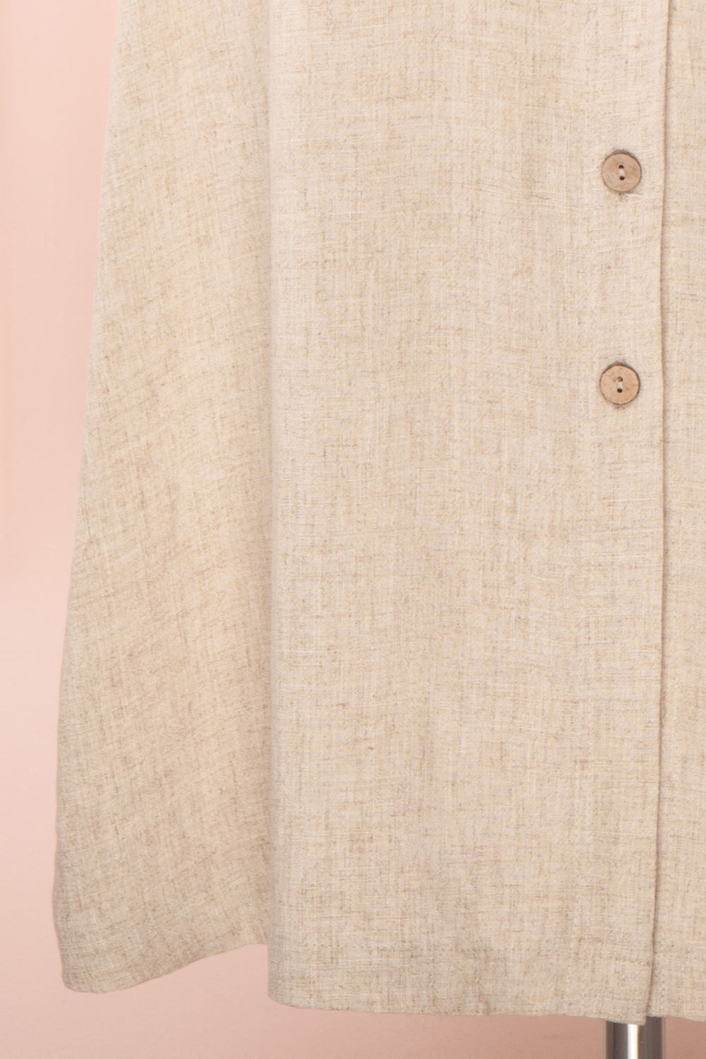 Hadeon Beige Midi A-Line Dress | Robe en Lin skirt | Boutique 1861