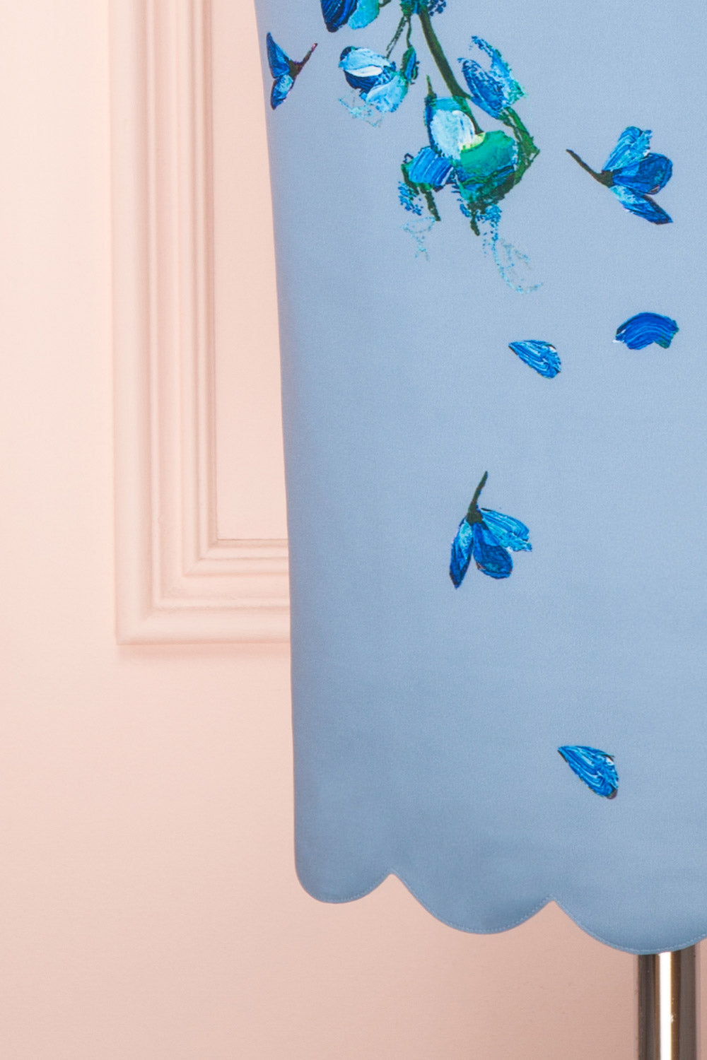 Hailly Blue Floral Scalloped Fitted Ted Baker Dress | Boutique 1861