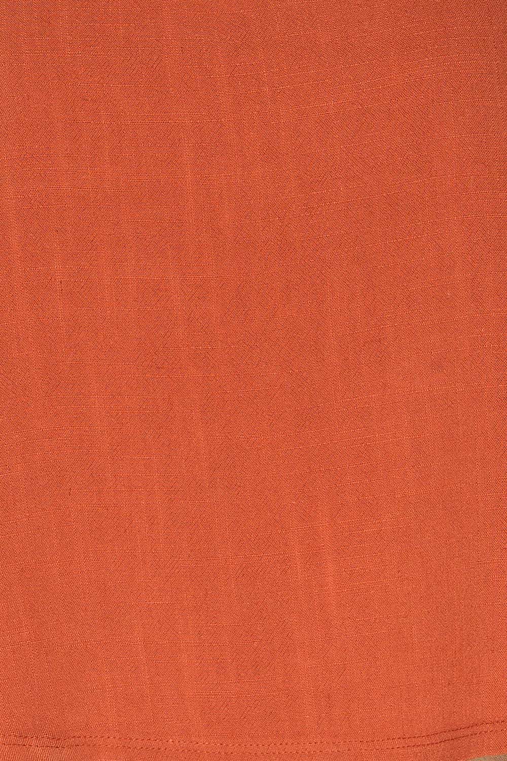 Halden Rust Orange Linen Crop Top | La petite garçonne fabric