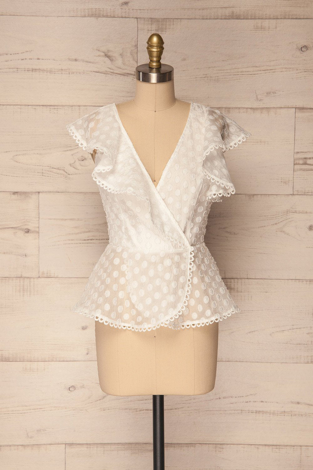 Halencov White Peplum Top with Ruffles | La Petite Garçonne