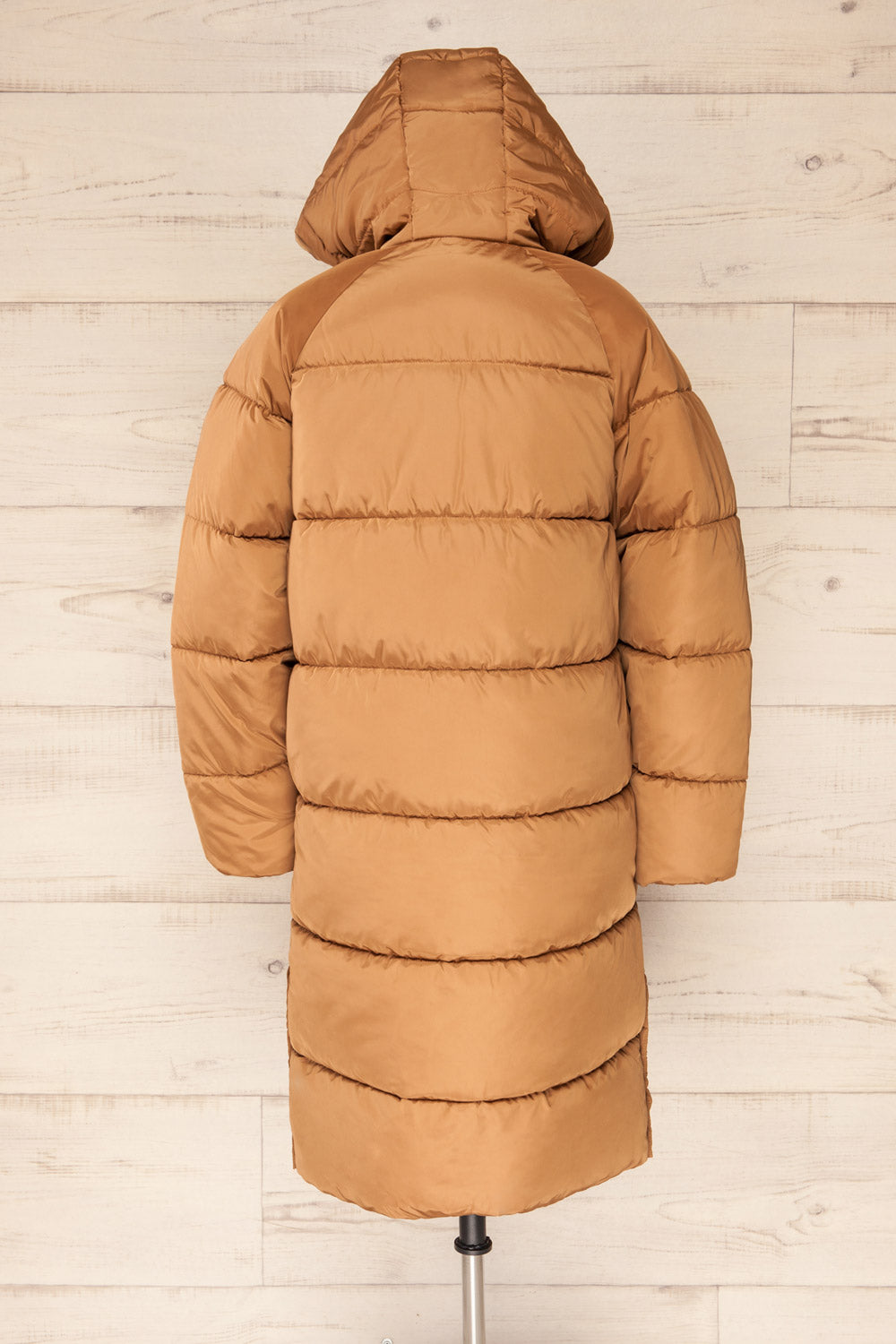 Helens Mid-Length Puffer Coat w/ Side Pockets | La petite garçonne back view hood up