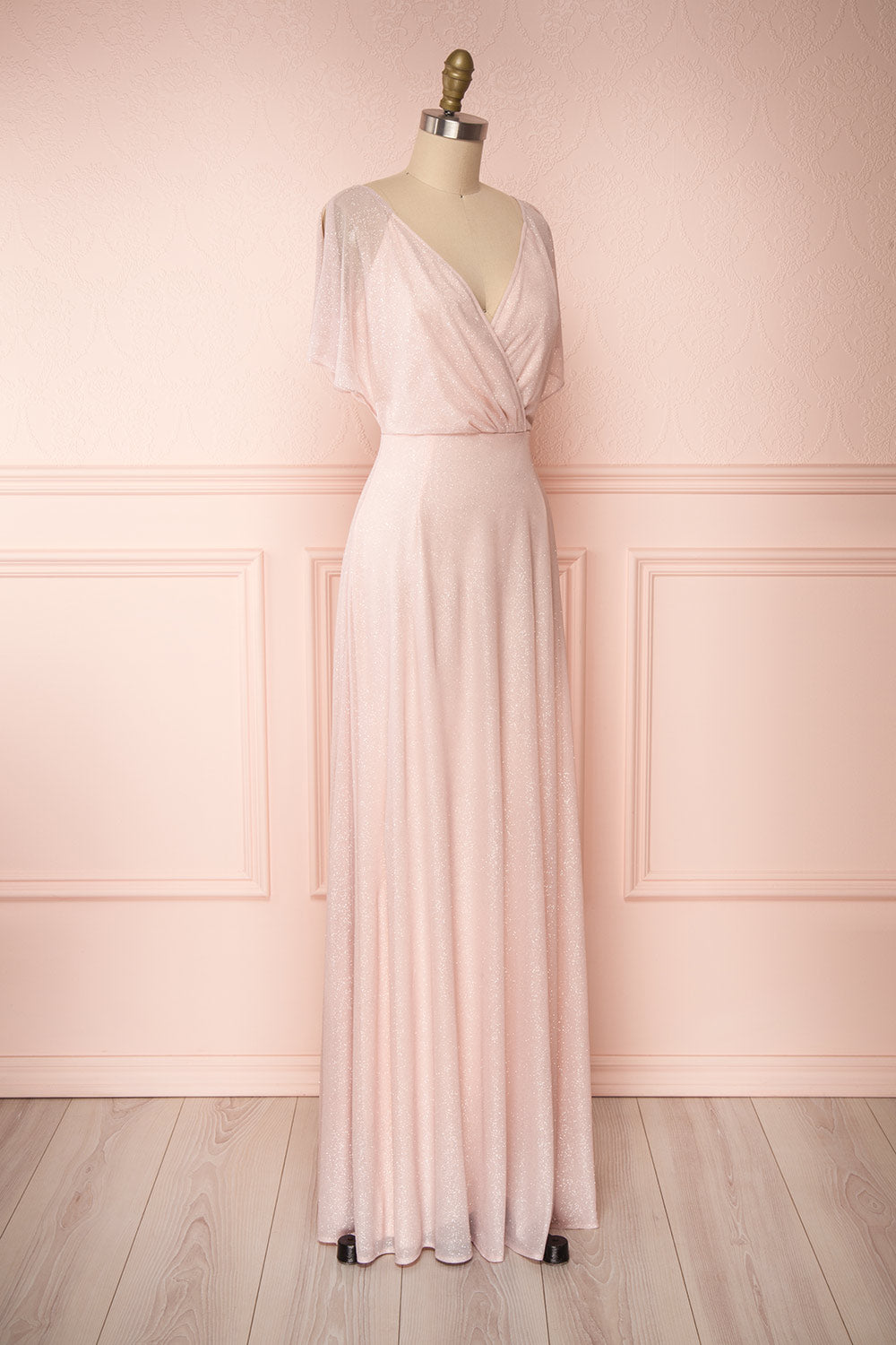 Helma Blush Pink Maxi Dress | Robe Rose | Boutique 1861 side view