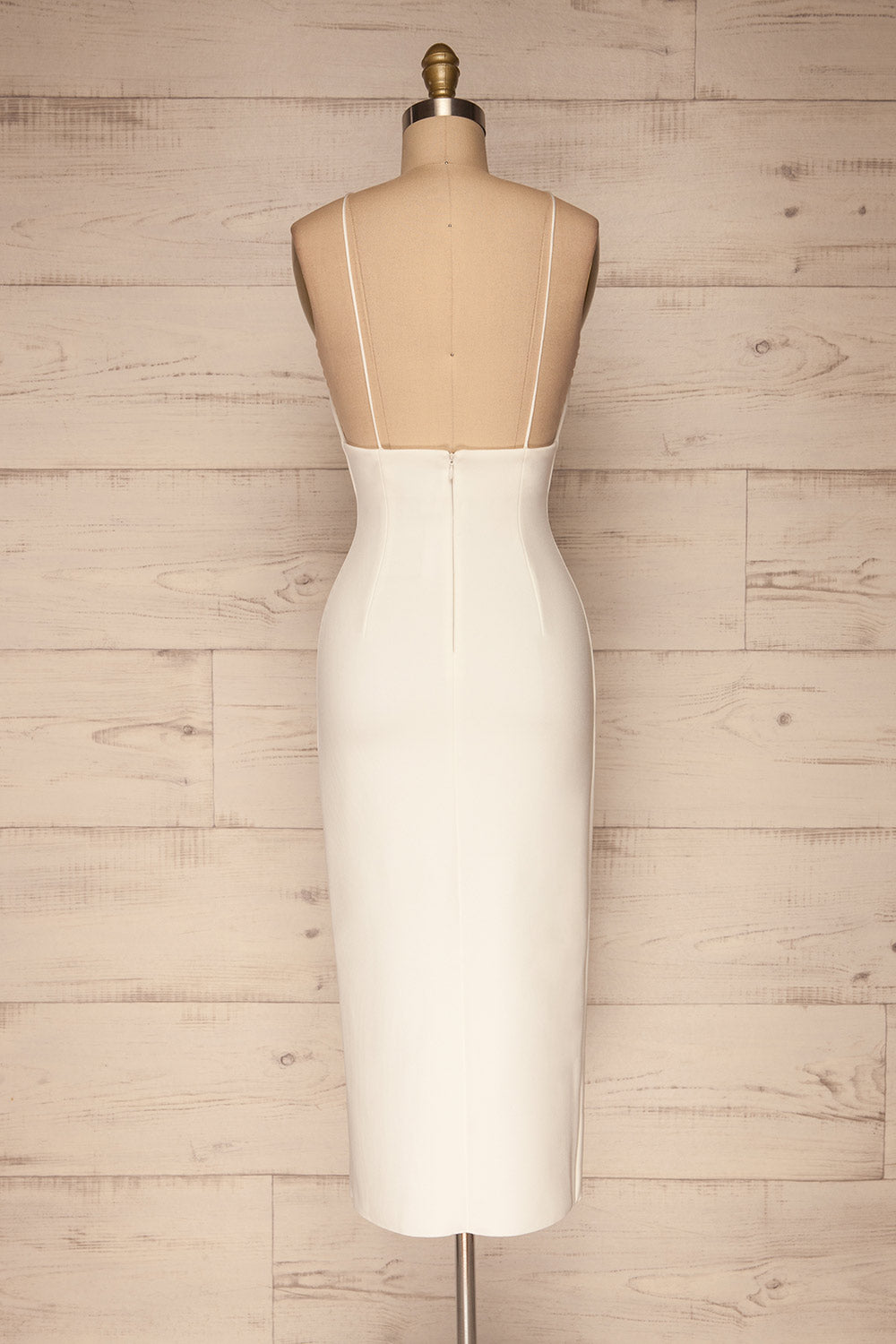 Hivda Ivory Midi Dress | Robe Ivoire | La Petite Garçonne back view