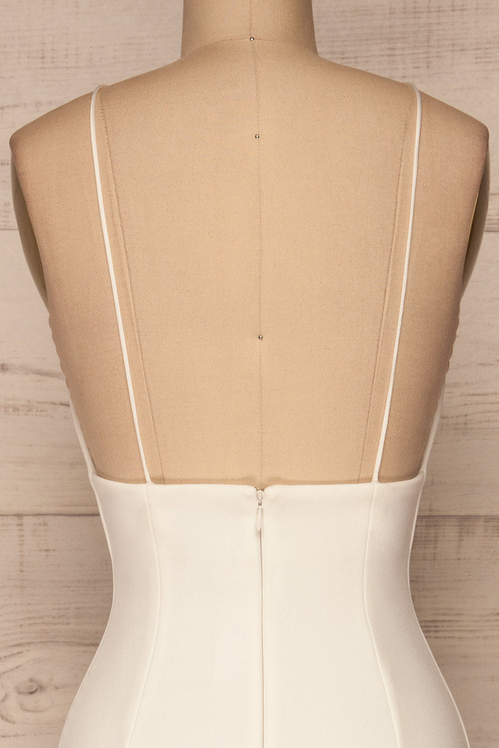 Hivda Ivory Midi Dress | Robe Ivoire | La Petite Garçonne back close-up