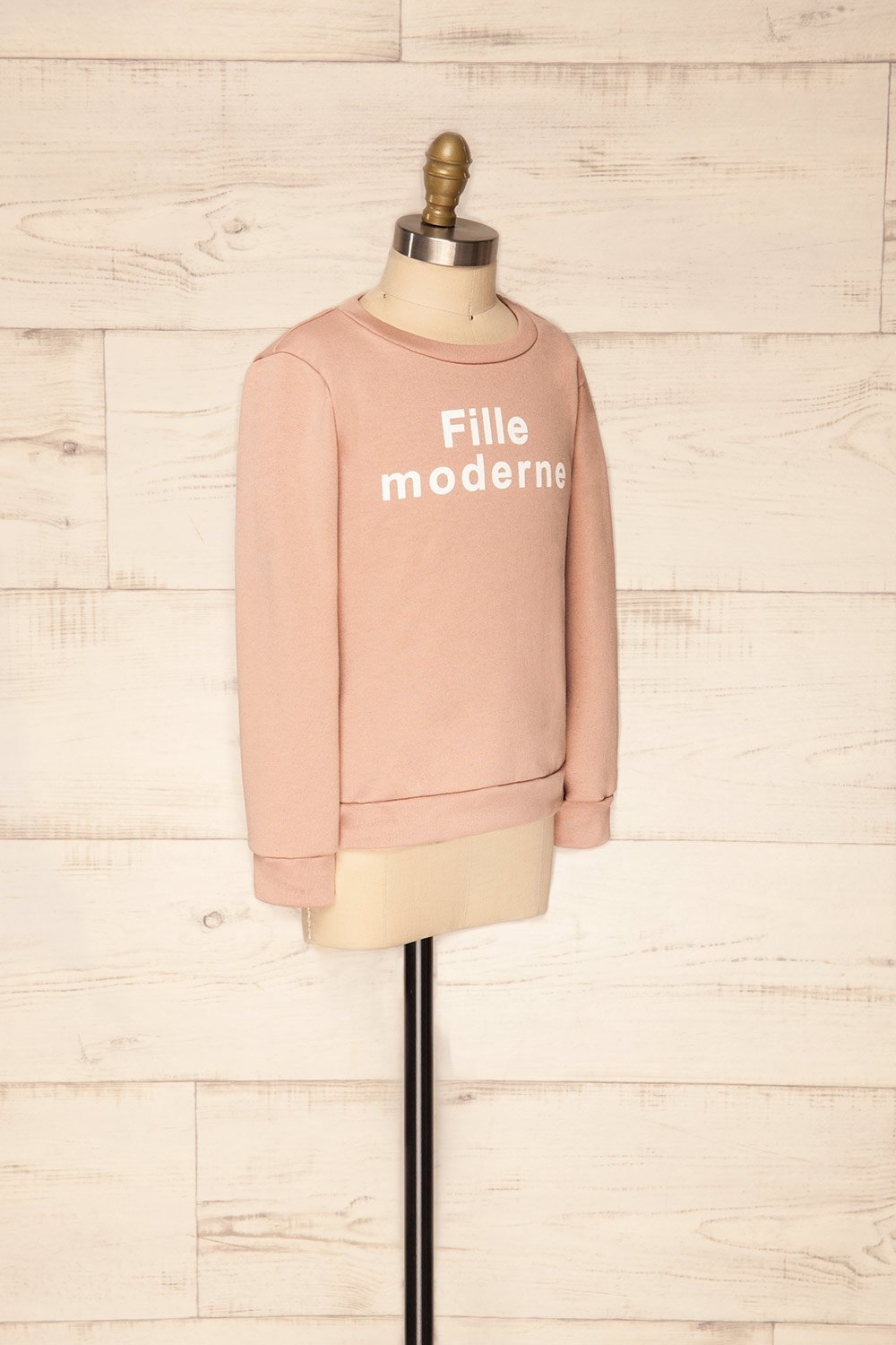 Hostka Pétale Mini Kids Taupe Sweater with Text | La Petite Garçonne