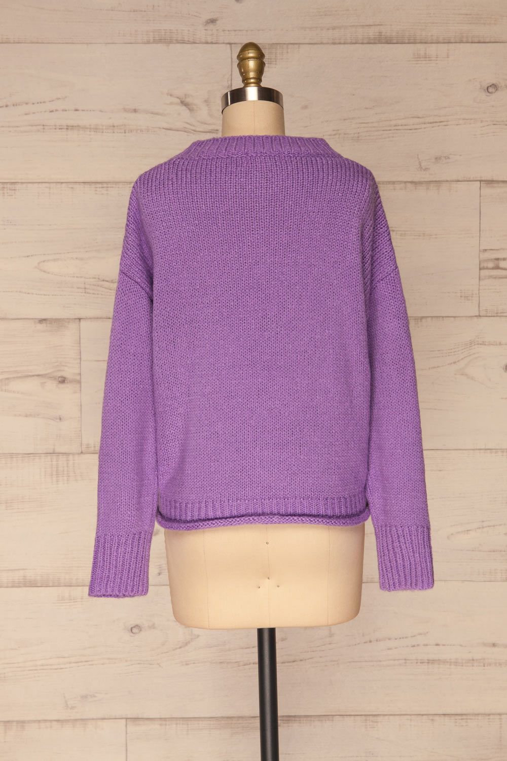 Huesca Purple Pompom Knitted Sweater | La petite garçonne  back view