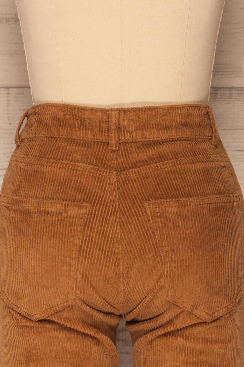 Huidai Ginger Brown Corduroy Pants | BACK CLOSE UP | La Petite Garçonne